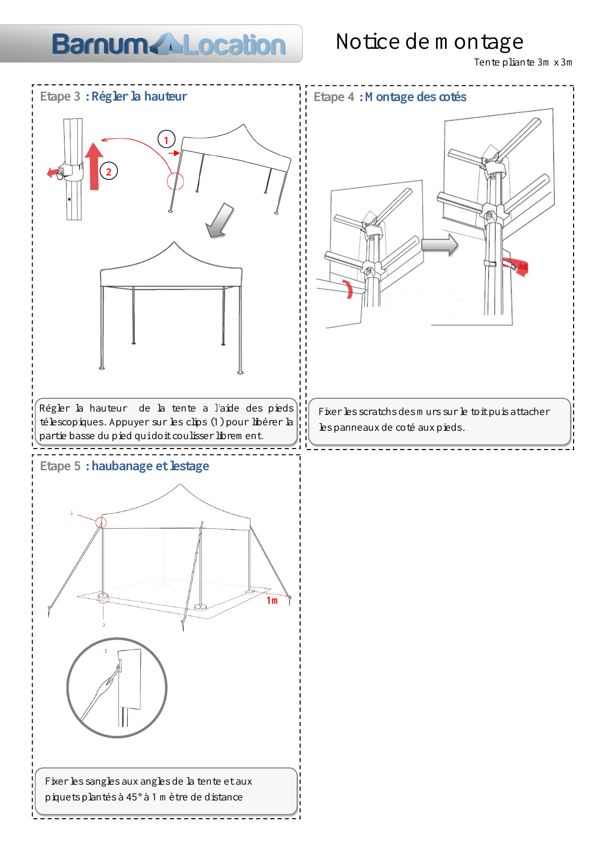 Notice de montage · Tente pliante 3 × 3 m — page 2